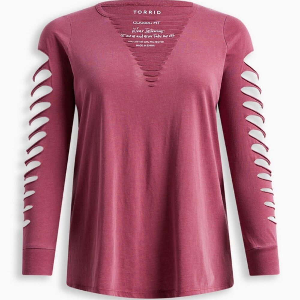 Classic Fit Cotton Crew Neck Slasher Tee